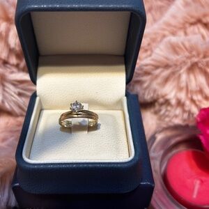 Half carat gold engagement ring w/matching wedding band 10K